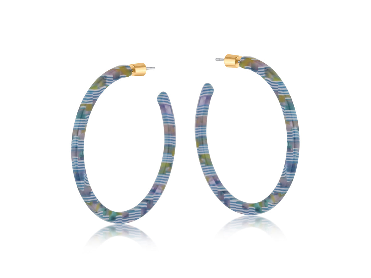 Big Metal London Marie Skinny Resin Earrings