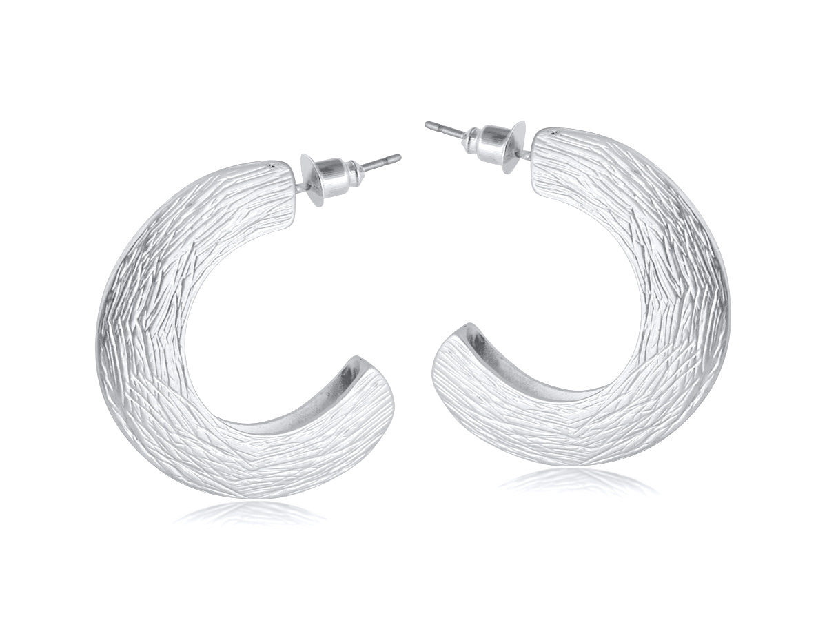 Big Metal London Samantha Bark Half Circle Earrings
