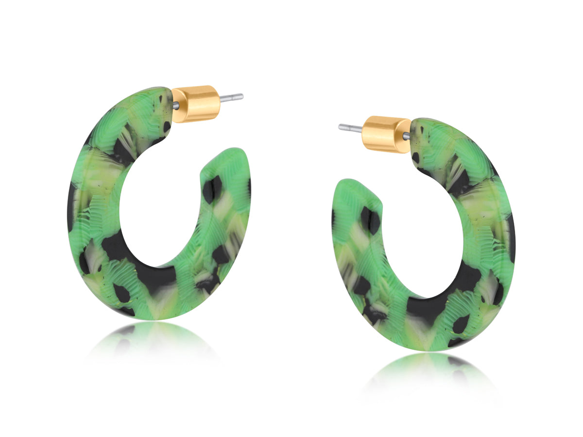 Big Metal London Llona Resin Hoop Earrings