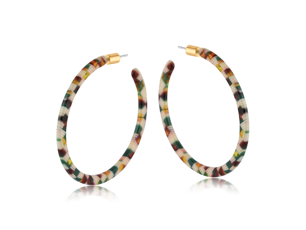 Big Metal London Marie Skinny Resin Earrings