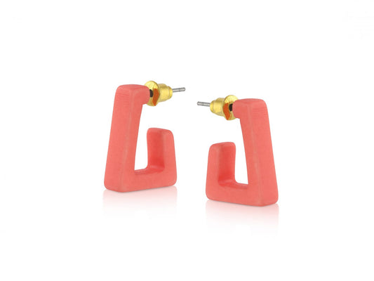 Big Metal London Anastasia Tiny Square Earrings