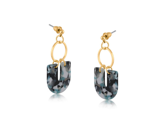 Big Metal London Erica Geo Metal and Resin Dangle Earrings