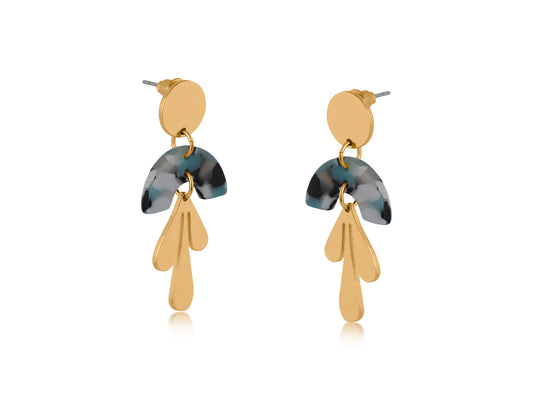 Big Metal London Erica Metal and Resin Dangle Earrings