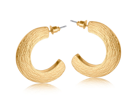 Big Metal London Samantha Bark Half Circle Earrings
