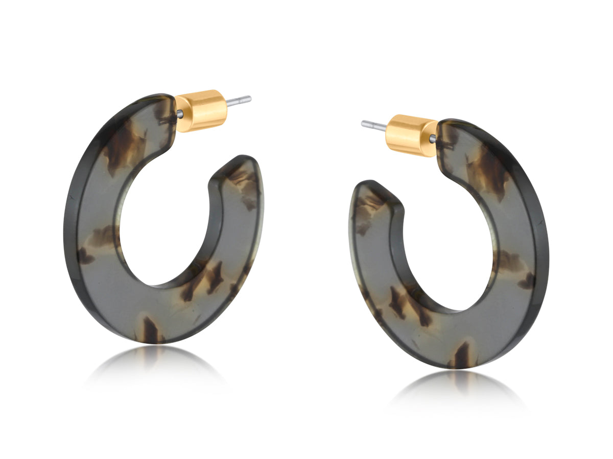 Big Metal London Llona Resin Hoop Earrings