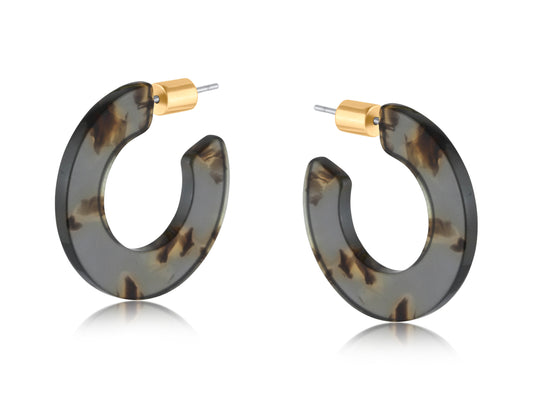 Big Metal London Llona Resin Hoop Earrings