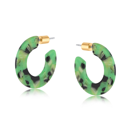 Big Metal London Llona Resin Hoop Earrings