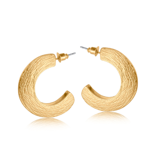 Big Metal London Samantha Bark Half Circle Earrings