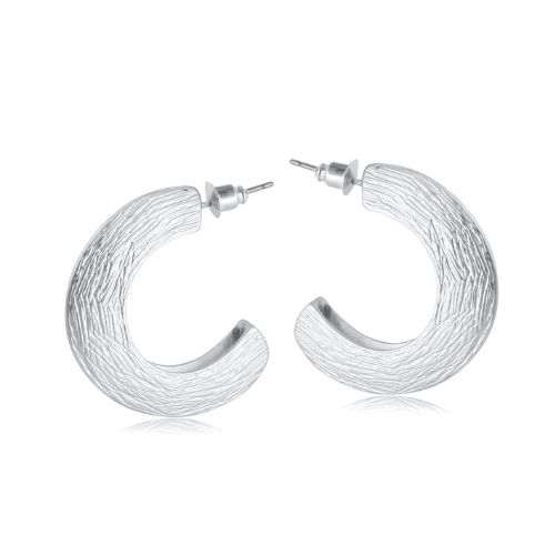 Big Metal London Samantha Bark Half Circle Earrings