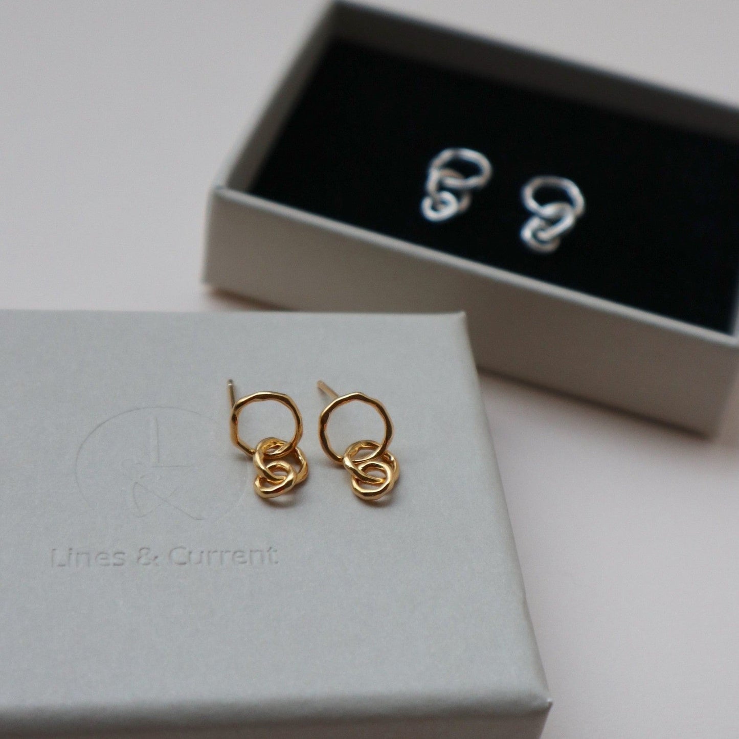 Lines & Current 'Frieda' Interlocked Stud Earrings