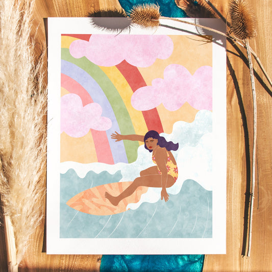 Rainbow Surfer Artwork