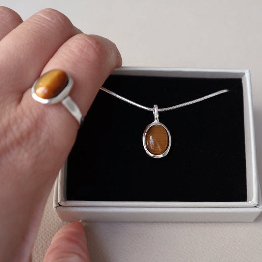 Lines & Current Tigers Eye Necklace
