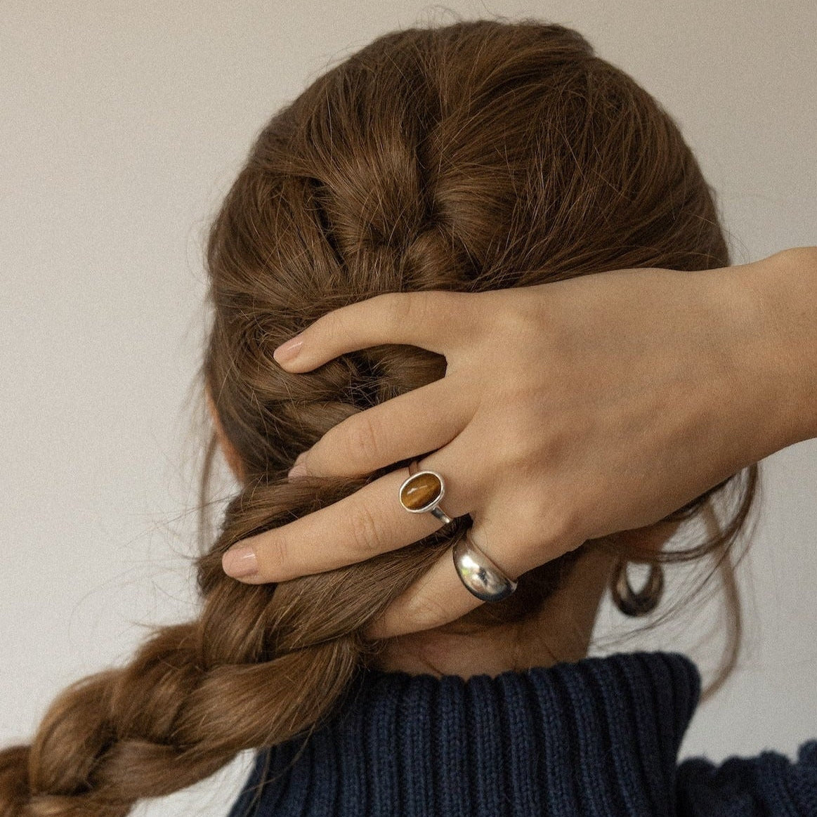 Lines & Current Tigers Eye Oval Ring